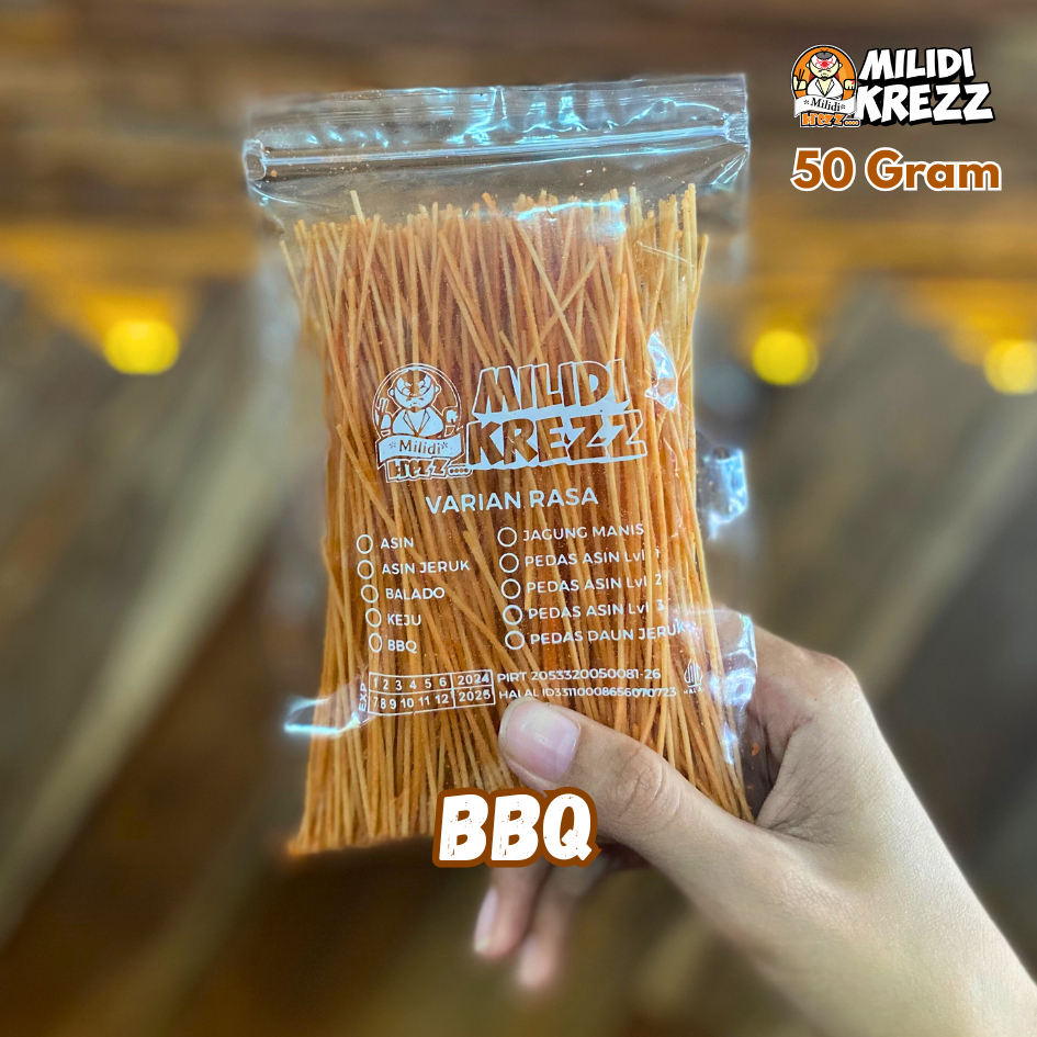 

Mie Lidi Milidikrezz 50gr BBQ Cemilan Pedas