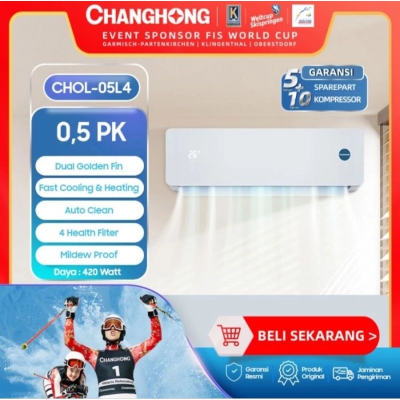 AC CHANGHONG 1/2PK CHOL-05L4 CHANGHONG AC 1/2 PK 05NVB
