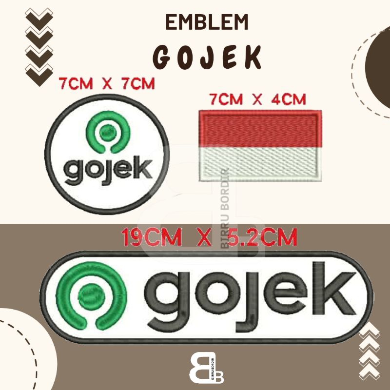 BED GOJEK/ BORDIR GOJEK SATUAN/ BED GOJEK/ BED OJOL/ BED OJEK ONLINE/ BORDIR GOJEK/ LOGO GOJEK BORDI
