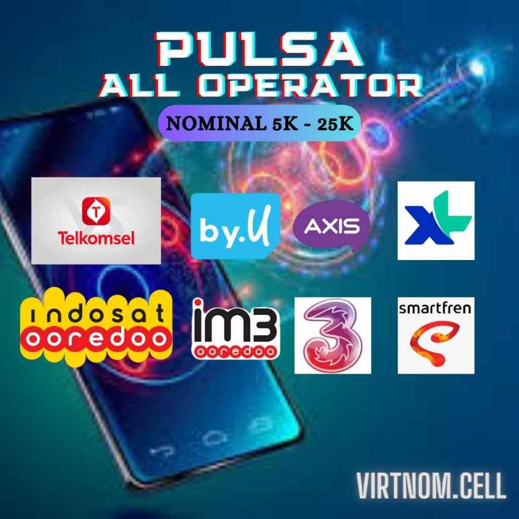 ISI PULSA MURAH ALL OPERATOR,TELKOMSEL/INDOSAT/XL/SMARTFREN/THREE/AXIS, NOMINAL 5K-25K