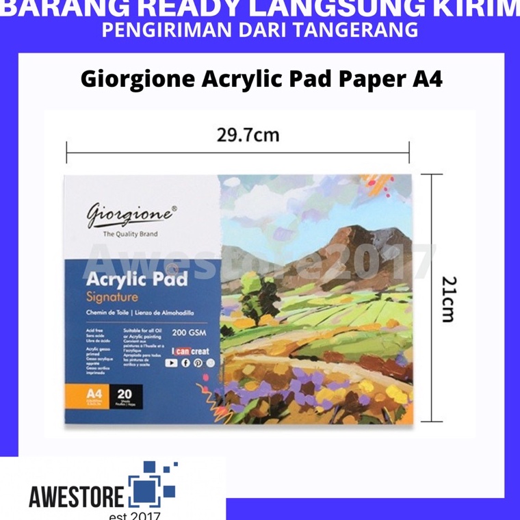 

KODE S43O GAC2 Giorgione Acrylic Oil Paint Book Canvas Pad Cat Minyak Akrilik