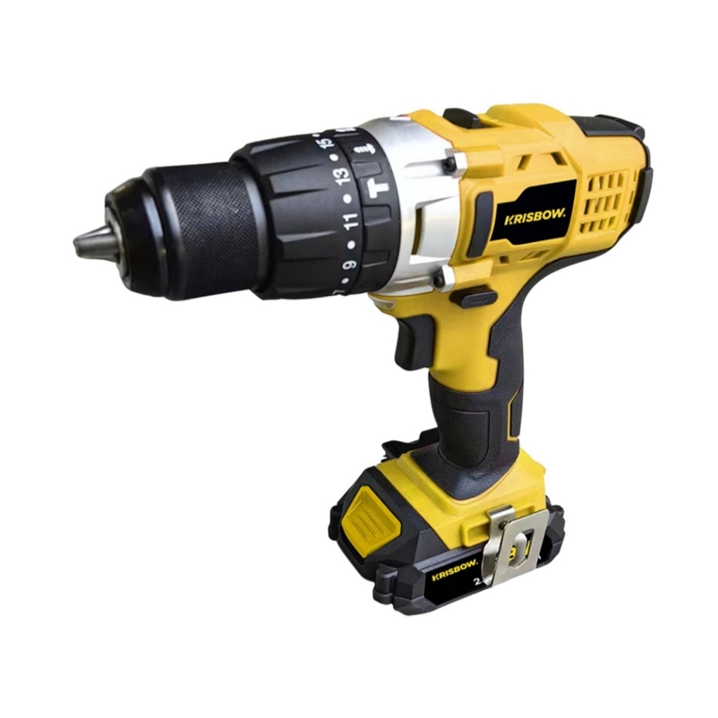 Bor Kayu Dan Tembok Krisbow Cordless Impact Drill Bor Portable