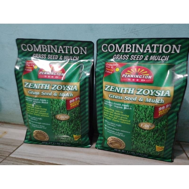 Benih Biji Rumput Grass Seed Zoysia Grass seed and mulch kemasan original 5 lb