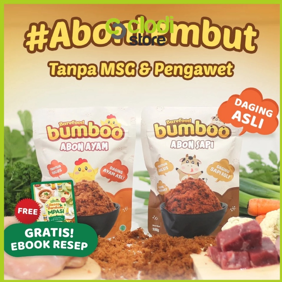 

BUMBOO Abon Asli Tekstur Lembut MPASI Si Kecil Sumber Protein Tanpa MSG Tanpa Pengawet