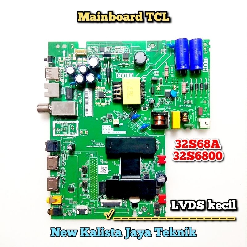 MAINBOARD TV TCL ANDROID 32S6800 32S68A ORIGINAL TPD.RT2841.PB775 MB TCL 32S6800 MOTHERBOARD TV 32S6