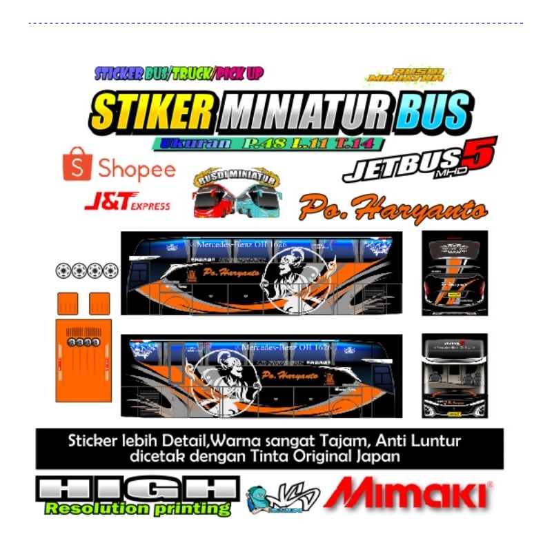 

stiker miniatur bus Haryanto JB5