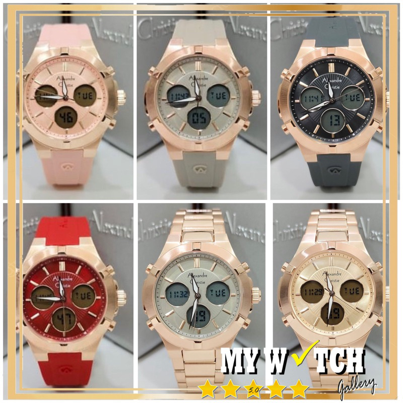 Alexander Christie Wanita AC 9400 Jam Tangan Wanita Digital-Analog anti air original 100% kekinian