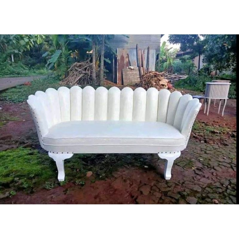 kursi sofa pelaminan kerang kaki gareng / kursi pengantin kerang