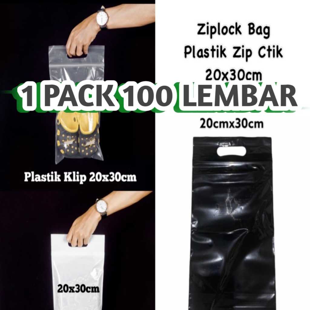 Plastik Klip 100 Pcs 20x30+6 - Plastik Ziplock Packing Kaos Anak Baju Bayi Sepatu Anak Acessories