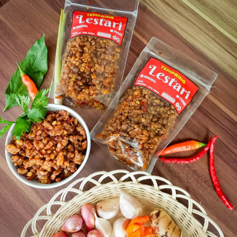 

Kering Tempe Orek Tempe Kemasan 200 gram Pedas Manis Gurih