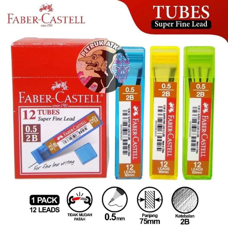 

[PCS] ISI PENSIL MEKANIK / LEAD PENSIL FABER CASTELL 0.5 MM 2B ECO
