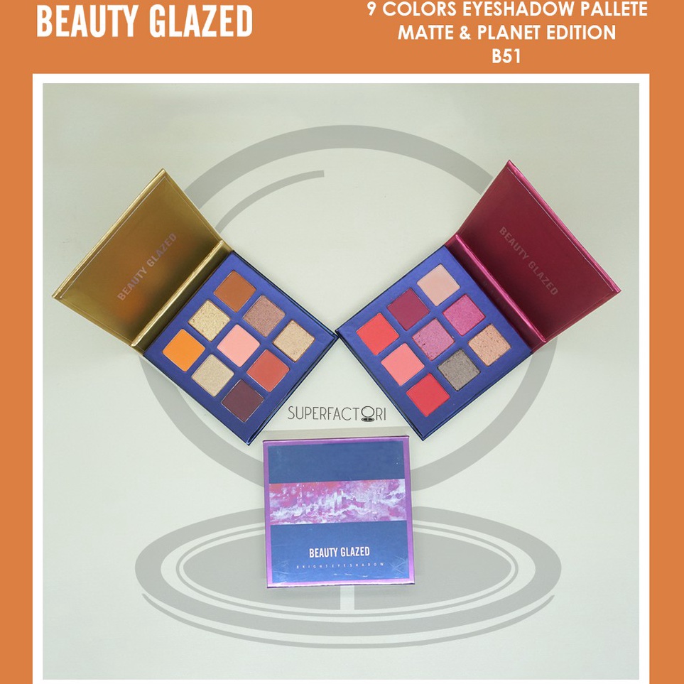 Premium READY STOCK Beauty Glazed 9 Colors Warna Eyeshadow Planet Edition B51 B 51 Mars Peach Almond