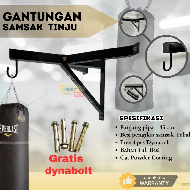 KODE N52R Gantungan Samsak Tinju Gantungan Samsak Dinding Tinju Samsak Boxing Rumahan Kuat Kokoh Ant