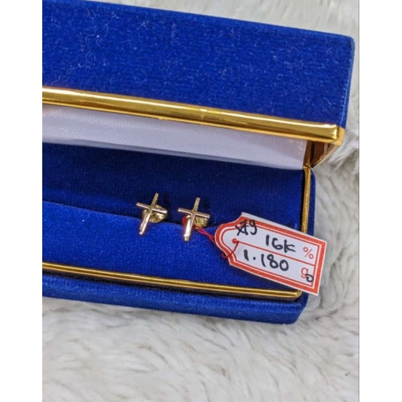 Anting emas 70 salib tusuk