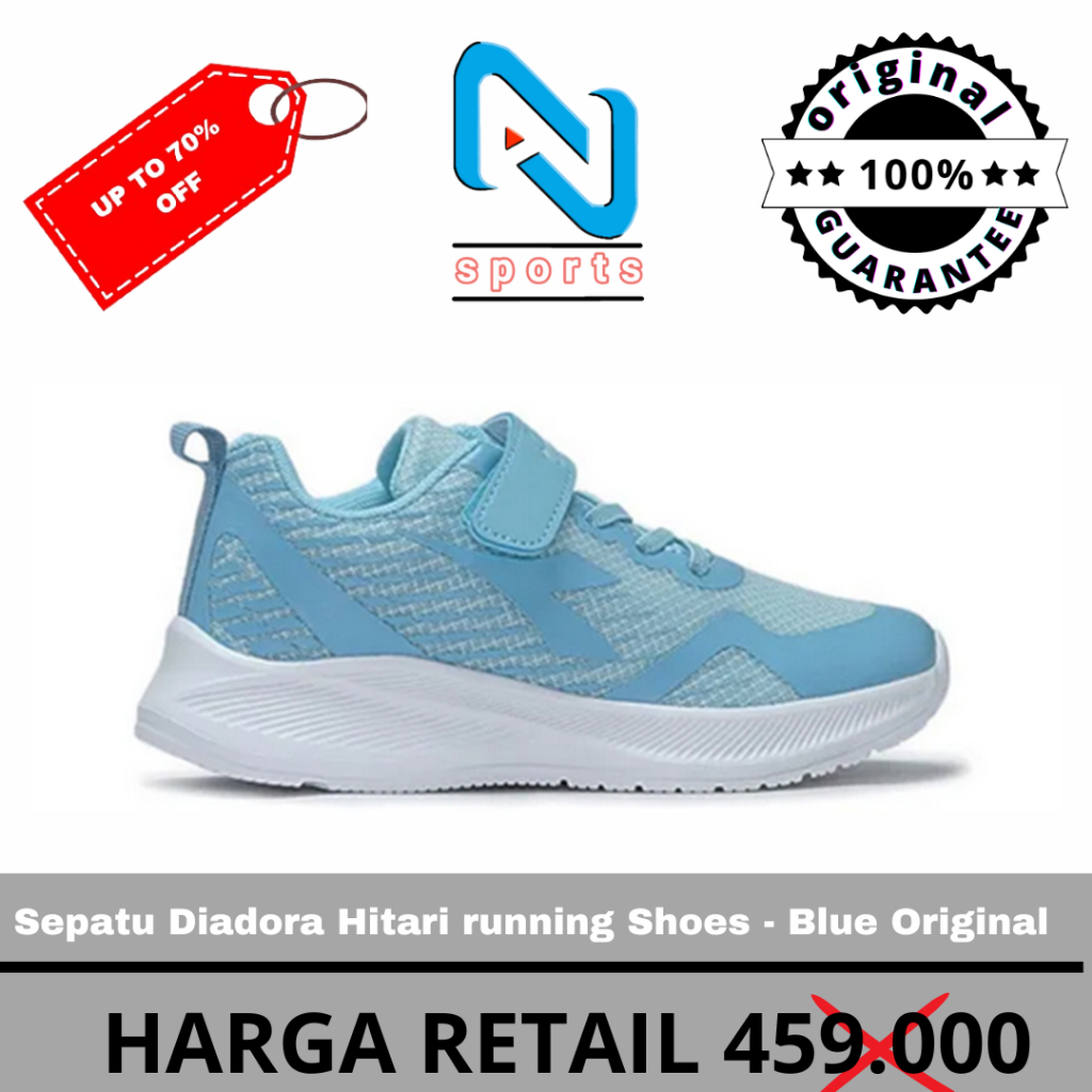 Sepatu Kids Diadora Hitari running Shoes - Blue Original 100%