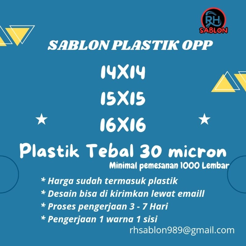 

SABLON PLASTIK OPP 14X14 TEBAL 0,3