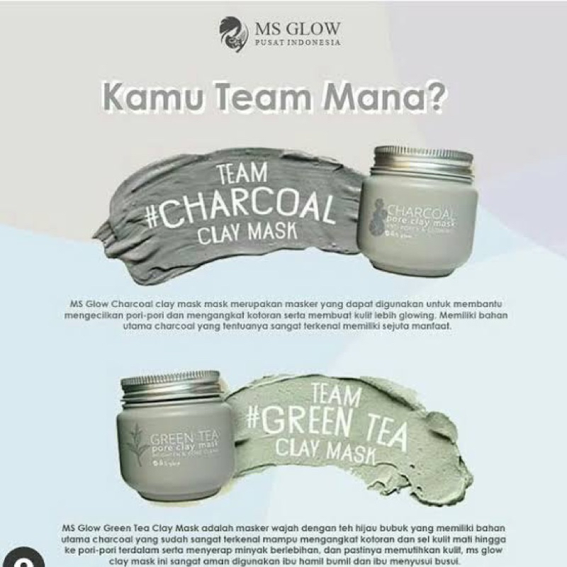 Ms Glow ~ Clay mask Ori ms glow FREE mini Gold