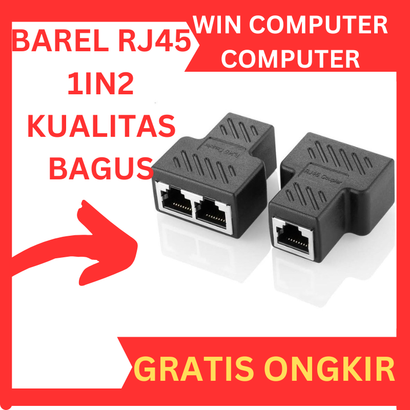 Barel Coupler Konektor RJ45 Sambungan Kabel LAN High Quality / Barel RJ45 Besi 1 ke 2