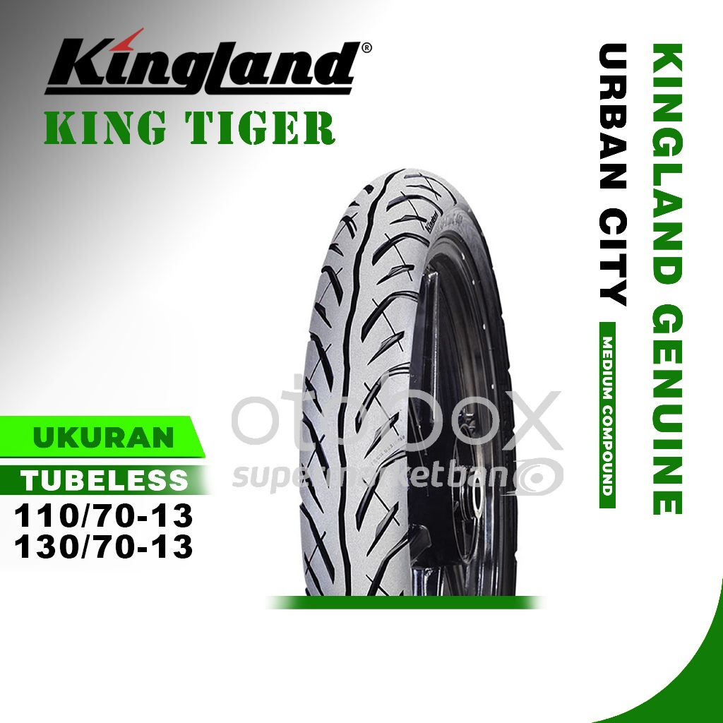 Ban Motor Kingland King Tiger Ukuran 110/70 130/70 Ring 13 Tubeless Ban Nmax Depan Belakang