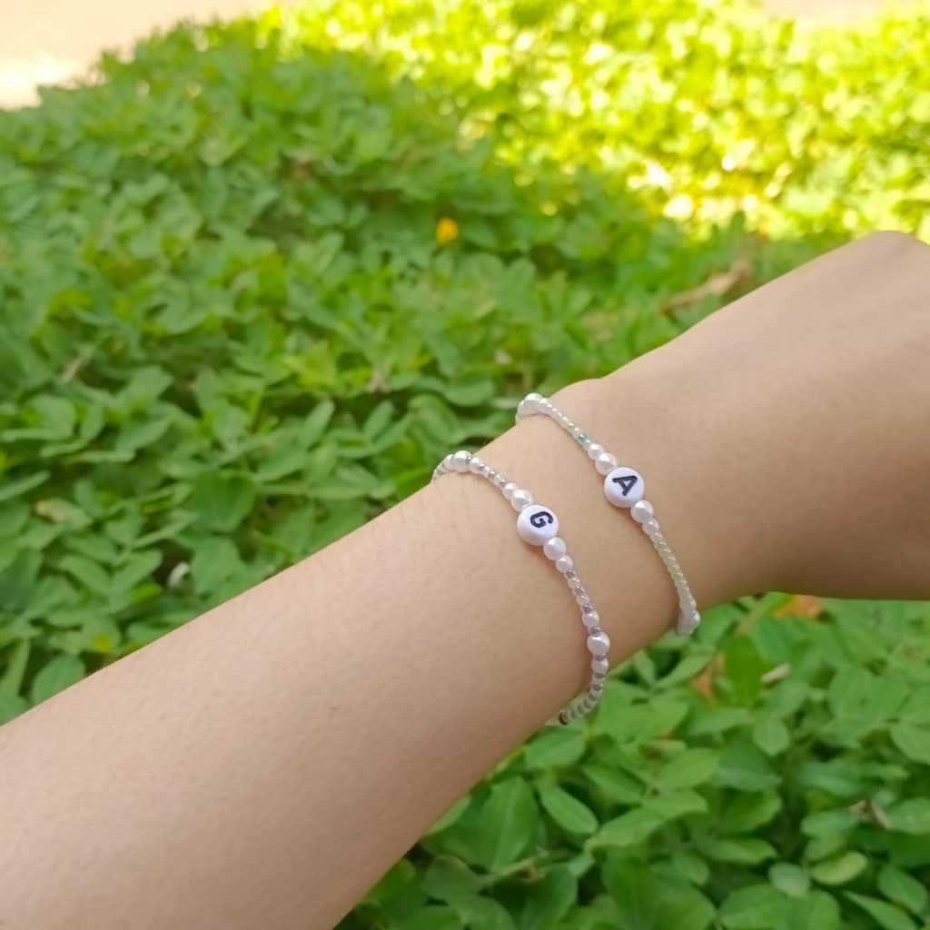 [INISIAL BEADS BRACELETS] Gelang Inisial Manik-manik Aesthetic Simple