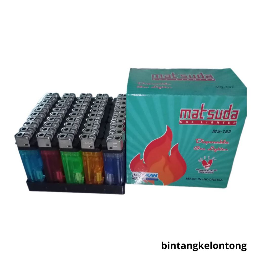 (50 PCS) Korek Api Senter Murah / Korek Api Gas Roda Senter Matsuda