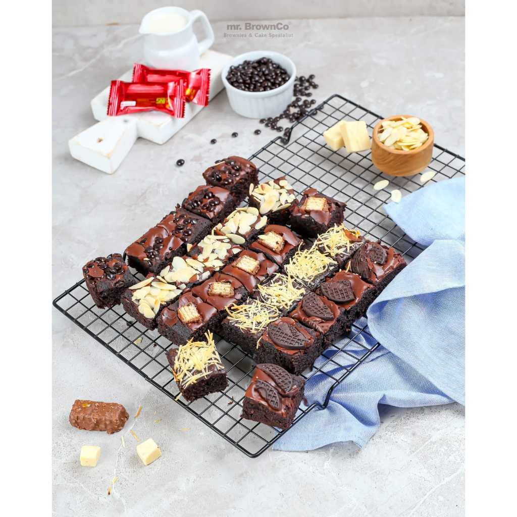

Brownies Fudgy Dark Coklat Sekat ( isi 25 pcs ) Murah Enak