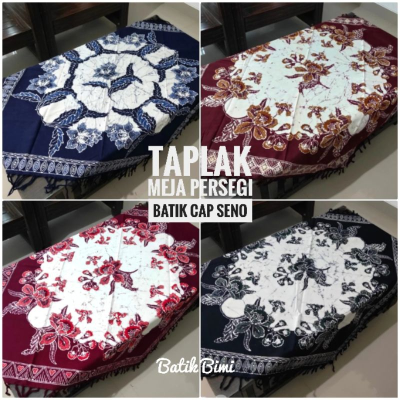 Taplak meja tamu rumbai cantik kain batik cap