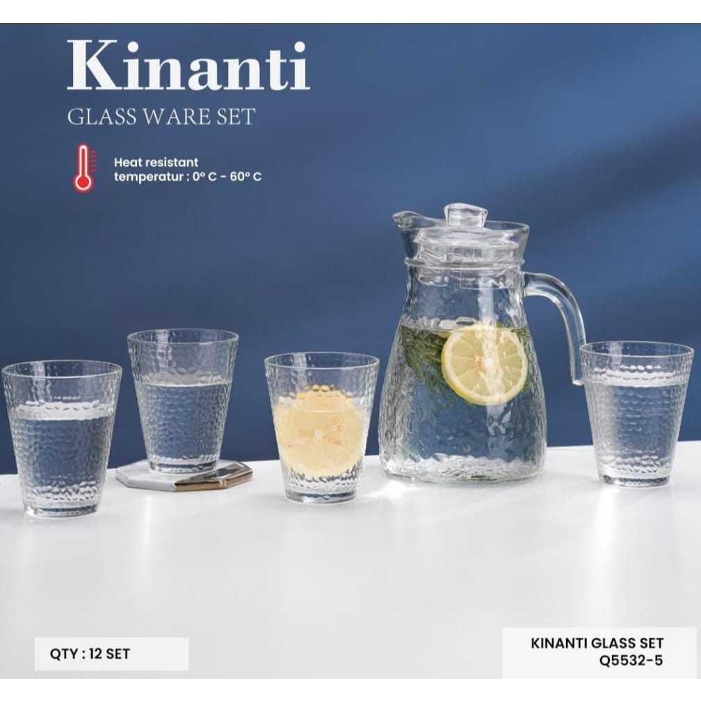PITCHER KACA TEKO KACA SET DENGAN GELAS / PITCHER KACA 1.2 L AESTHETIC ESTETIK SET TEKO KACA DENGAN 