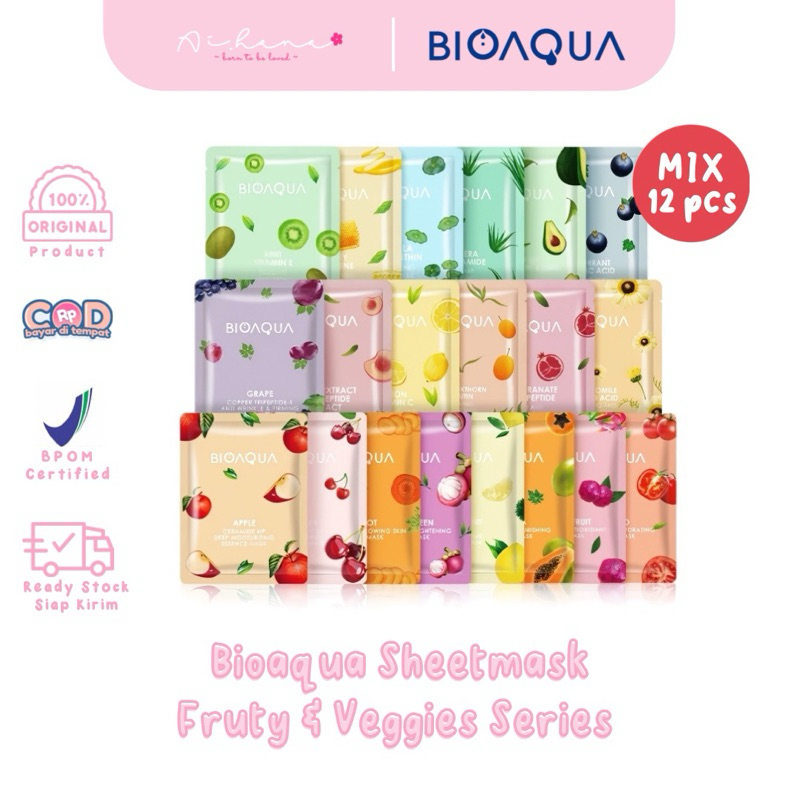 PAKET USAHA BIOAQUA Sheet Mask Skin Care Masker Wajah(25g/pcs)