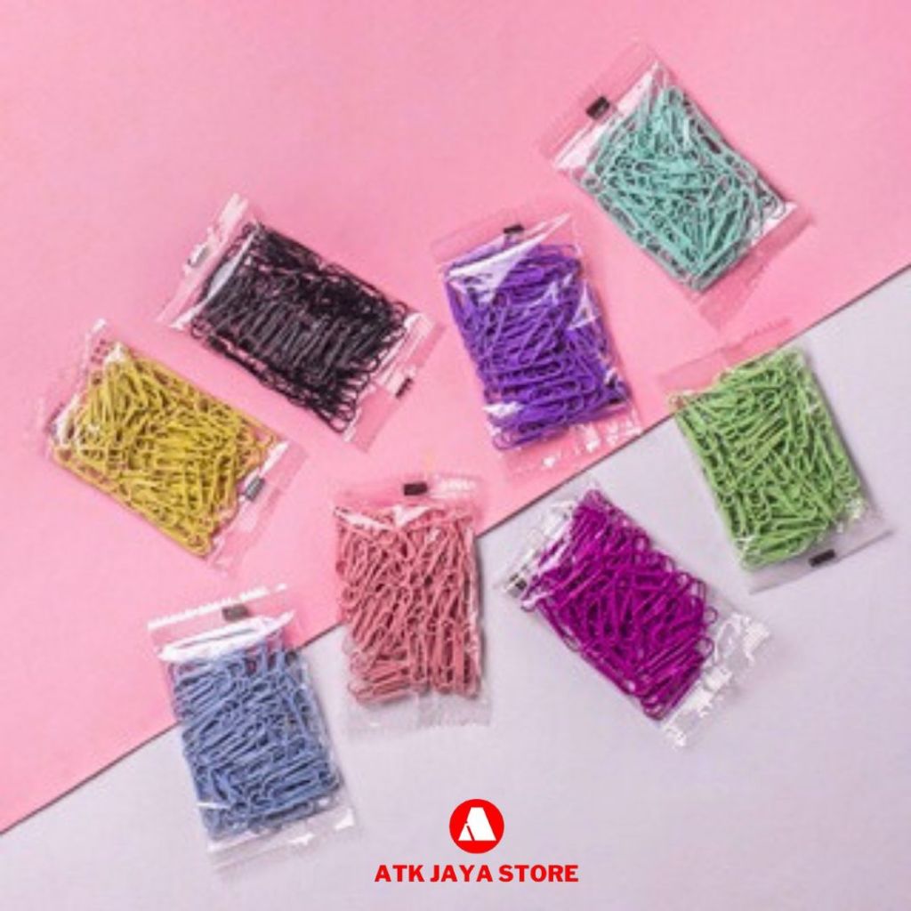 

Paper Clip Warna Metalic / warna macaron / Paper klip warna / Penjepit kertas berbagai warna / Clip pack