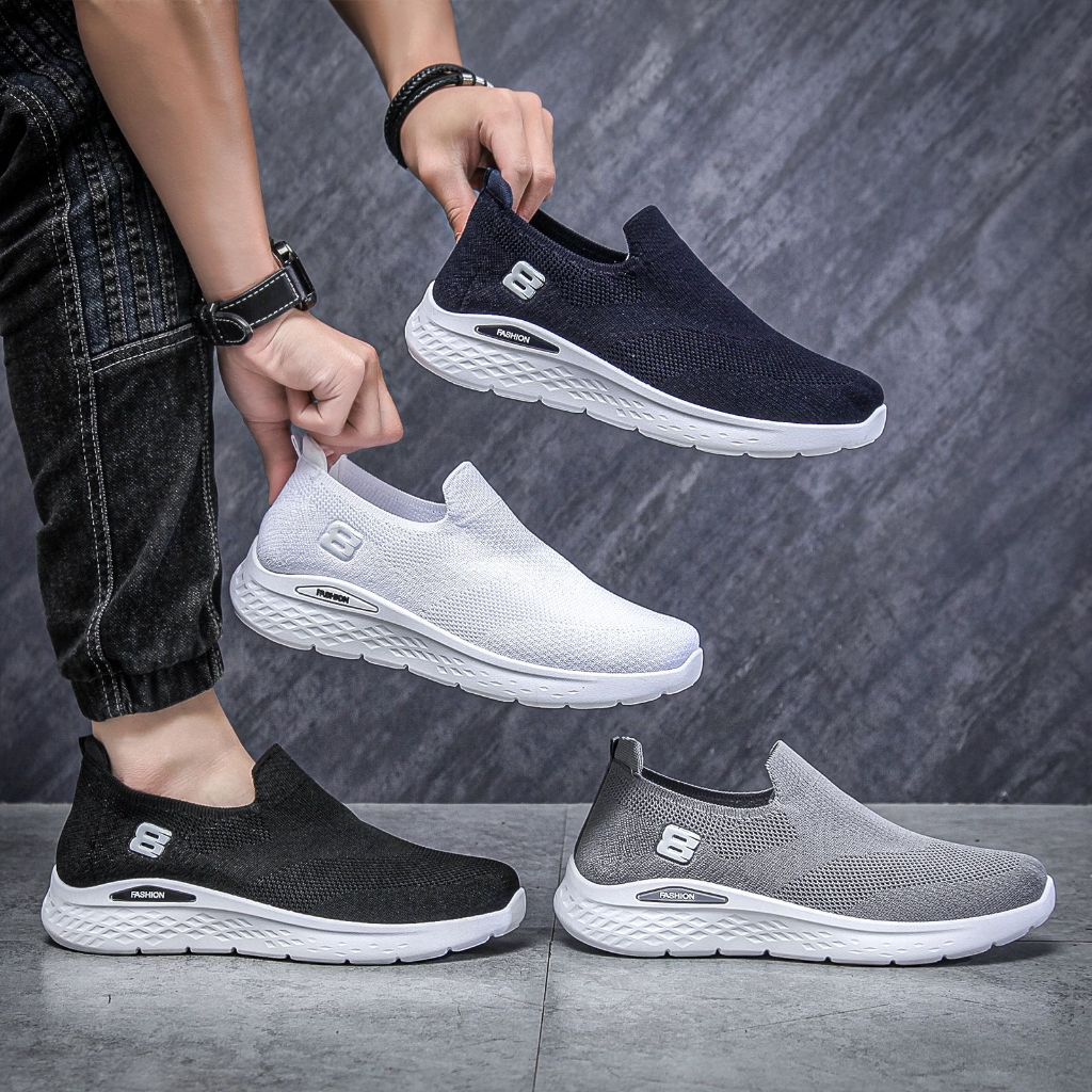 NEPTUNE Sepatu Slip On Pria Casual Tanpa tali PUTIH 046