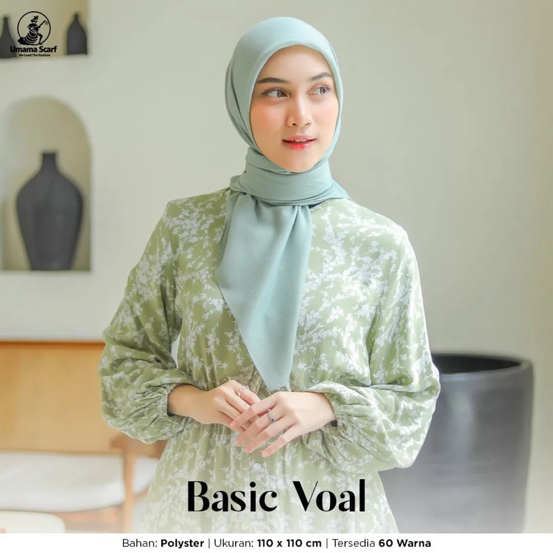 Hijab Segiempat Polos Umama Basic Voal Termurah Grosir - Jilbab Voal Premium Jahit Tepi
