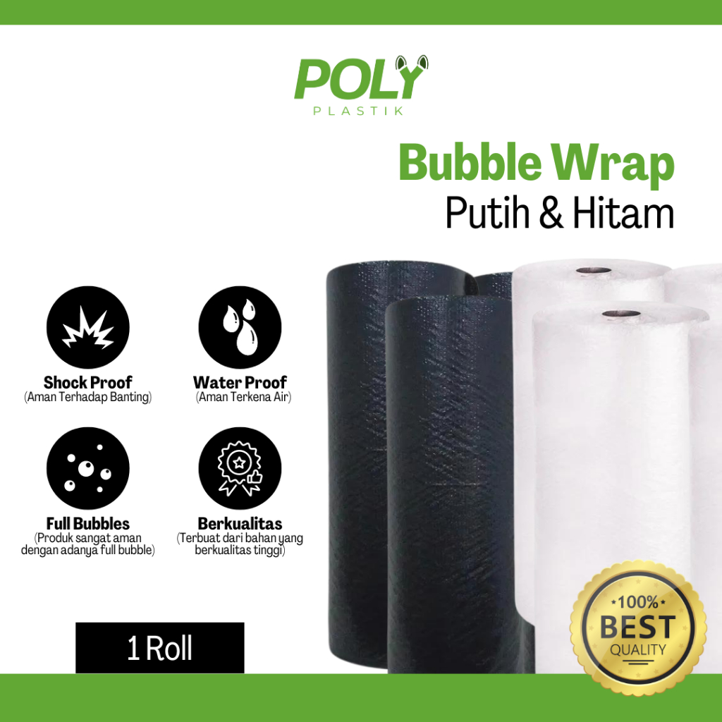 

SLM7 Bubble Wrap Hitam/Putih Full 1 Roll 1.25 Meter X 50 Meter Murah Kualitas Top