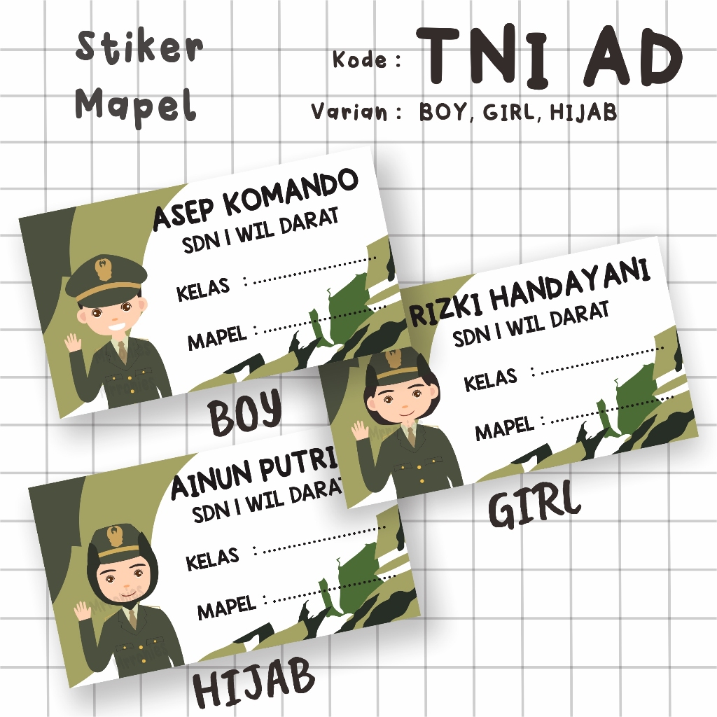

Mrronies - Stiker Mapel Tentara Anak TNI AD