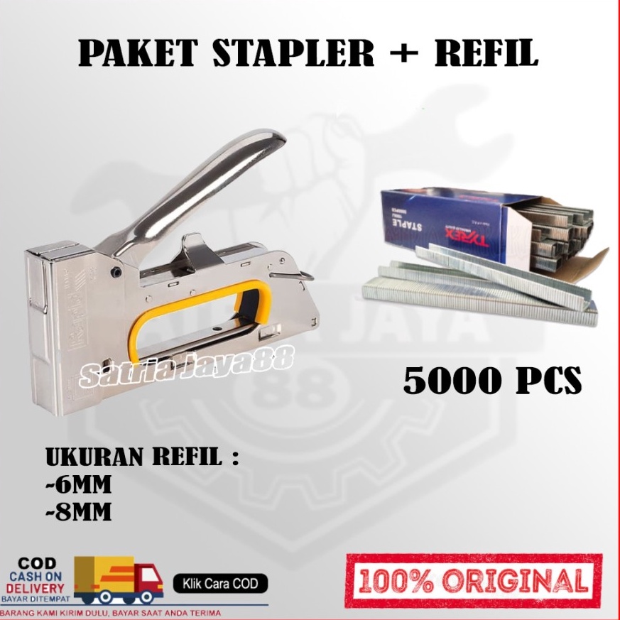 

KODE M9M6 PROMO TERMURAH Paket Stapler Tembak ukuran isi refil refill 6 8mm Cekrekan Stepler Motor Pengokot Hekter Gun Tacker Staples Sofa Staples Jok BELTER 2 IN1 414MM TERMURAH