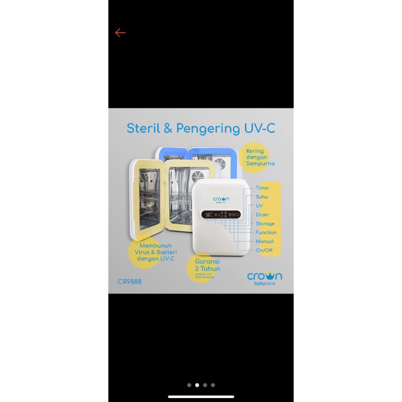 PRELOVED Sterilizer Botol Perlengkapan Bayi Crown Babycare