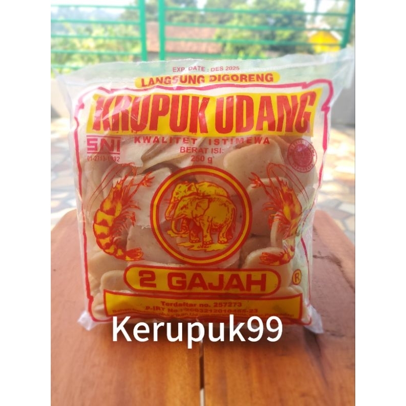

Kerupuk Udang Cap 2Gajah 250gram Ukuran Sedang