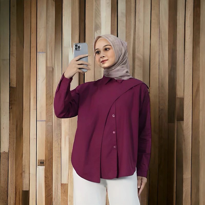 HAWA SHIRT LINEN OVERSIZE_Kemeja linen hawa_kemeja linen oversize_kemeja wanita