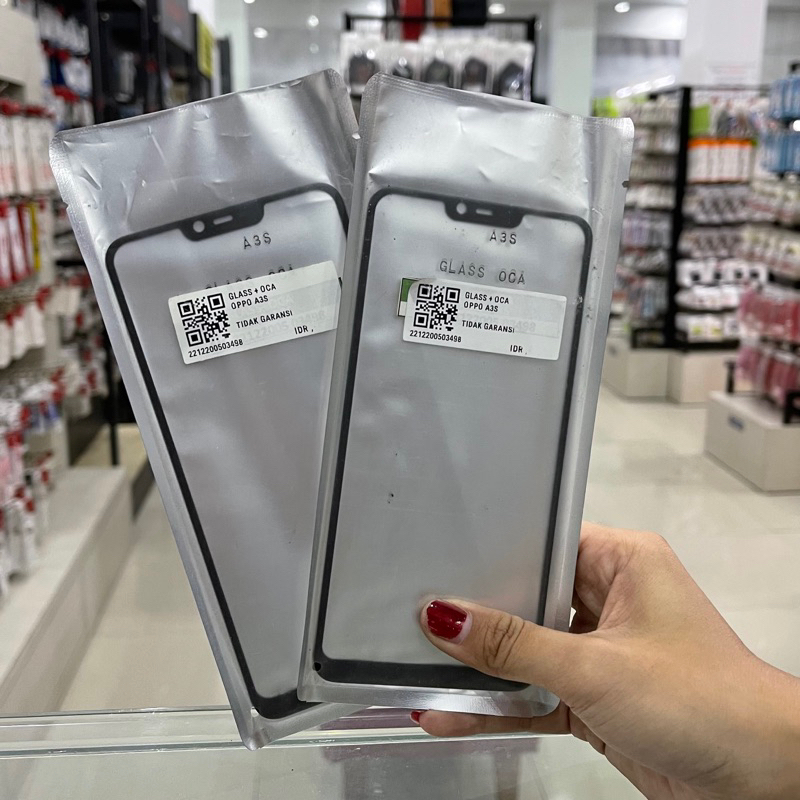 KACA DEPAN LCD + OCA OPPO A3S | KACA LCD OPPO A3S / OUTER GORILLA GLASS + OCA GLUE