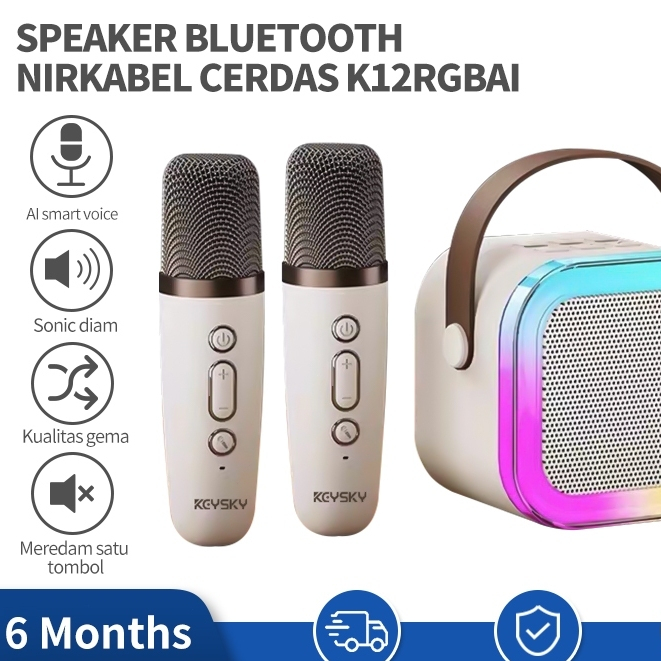 SINARM 2Mic 1 K12 Speaker bluetooth karaoke speaker ktv//  Speaker Nirkabel mic Bass Super Wireless 
