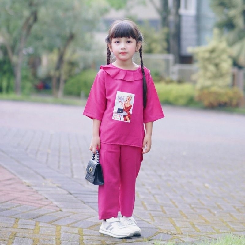 Setelan Anak Perempuan Crinkle