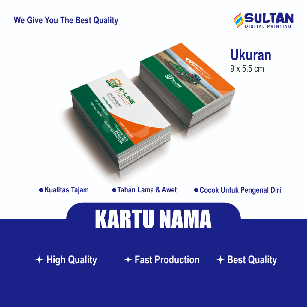 

KARTU NAMA 1 BOX (100 PCS ) Bahan Art carton 260 gsm