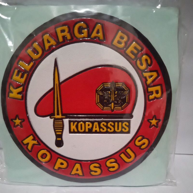 

stiker embos logo kopassus baret bulat