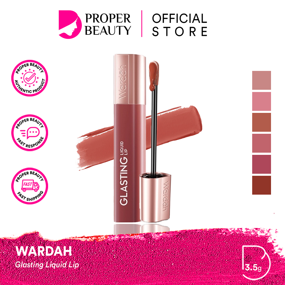WARDAH Liquid Lip Glasting Indonesia / Lip Glasting 3.5g / Everglasting Shine / Hi Pigmented Glass C