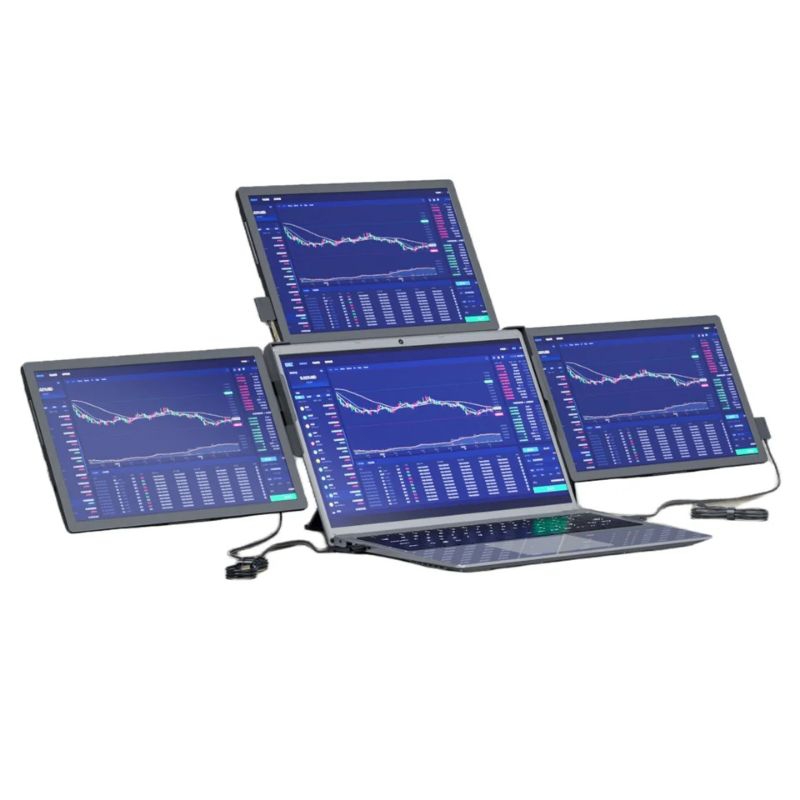 13.3 14 inch Triple Portable Monitor Triple Laptop Screen Extender Dual 13.3inch 1080P LCD monitors 