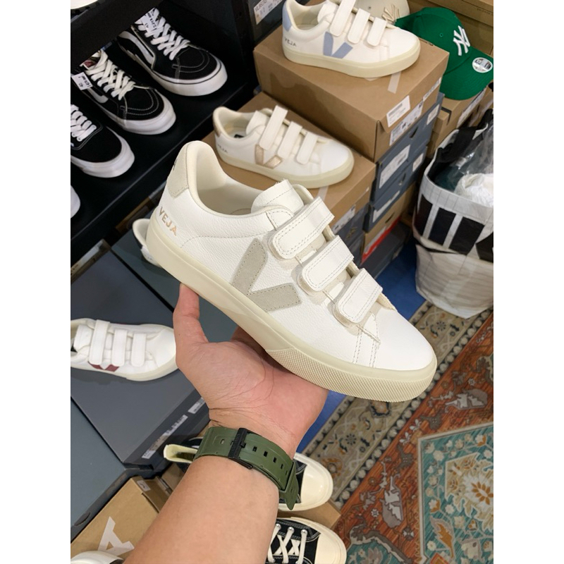 VEJA VELCRO RECIFE WHITE NATURAL 100% ORIGINAL