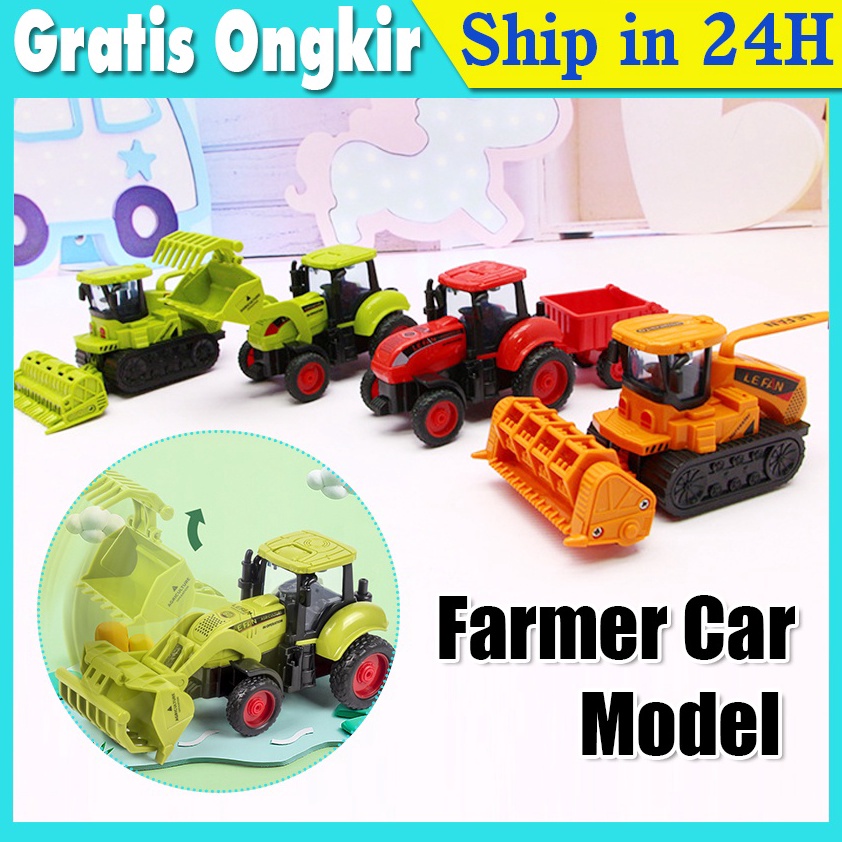 ART M12Z Diecast Tractor Harvester Miniature Agricultural Harvester Farm Tractor Model Mainan Edukas