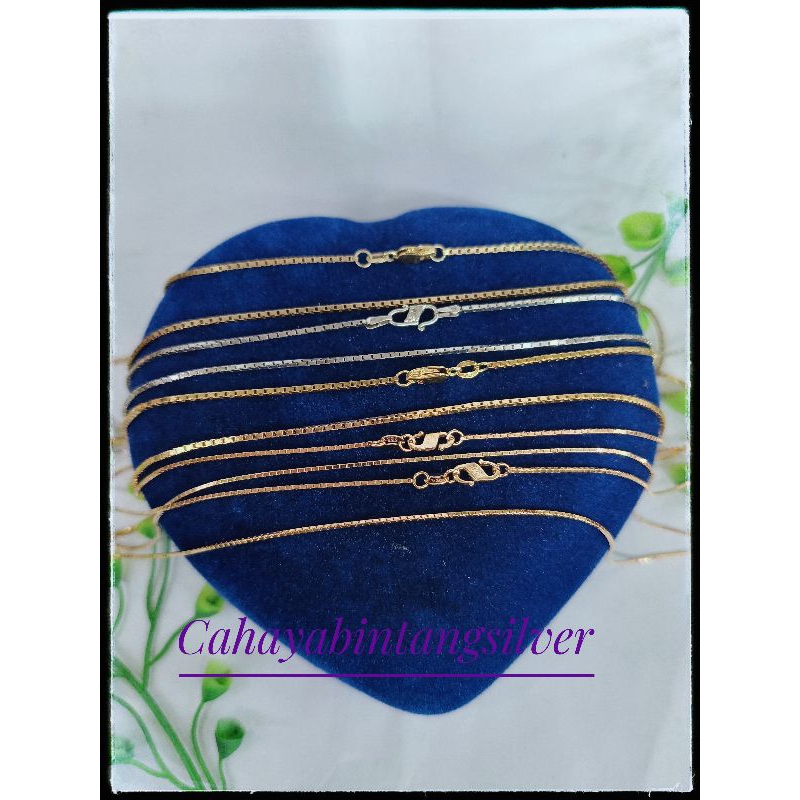 KALUNG PERAK ASLI SILVER 925,KALUNG ITALI KACA WANITA/PRIA