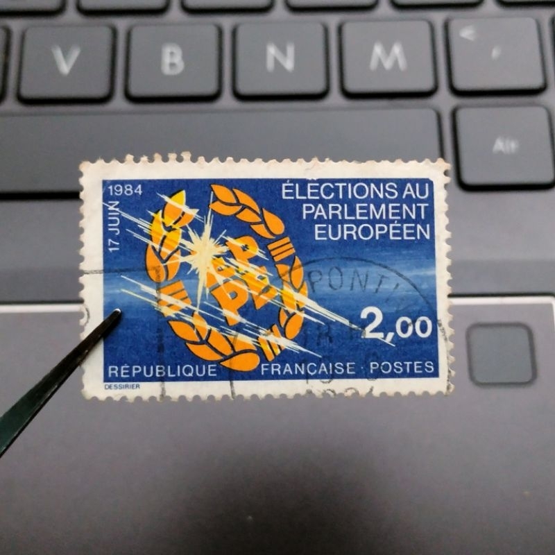

Perangko Prancis 2 Francs Parliament Election of Europe Used - Prangko French