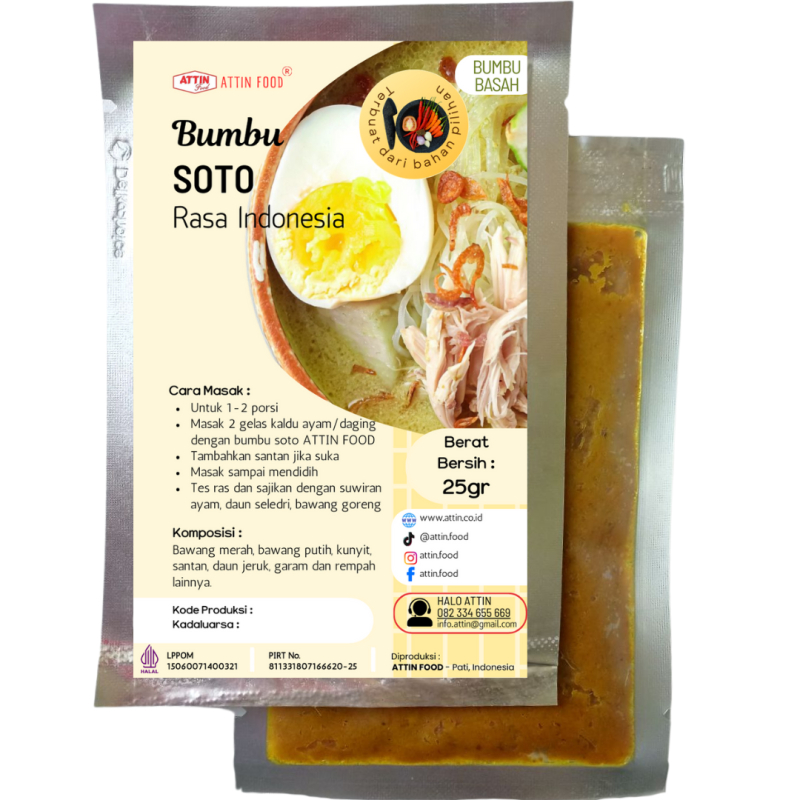 

Bumbu Soto Instan Sachet Siap Pakai By Attin Food